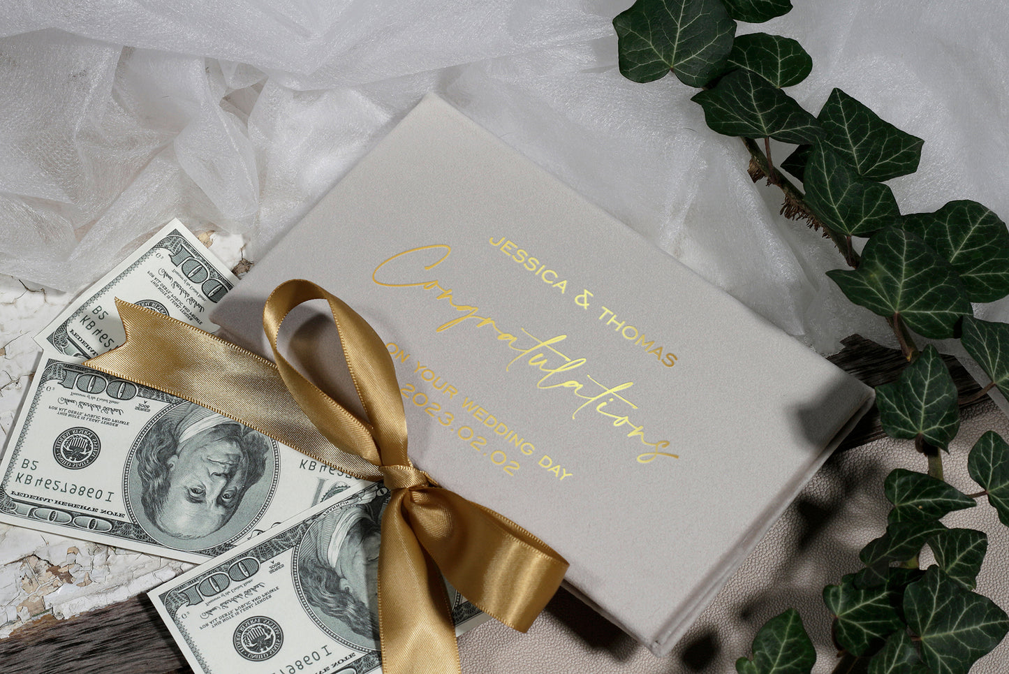 Money Gift Envelope With Satin Ribbon