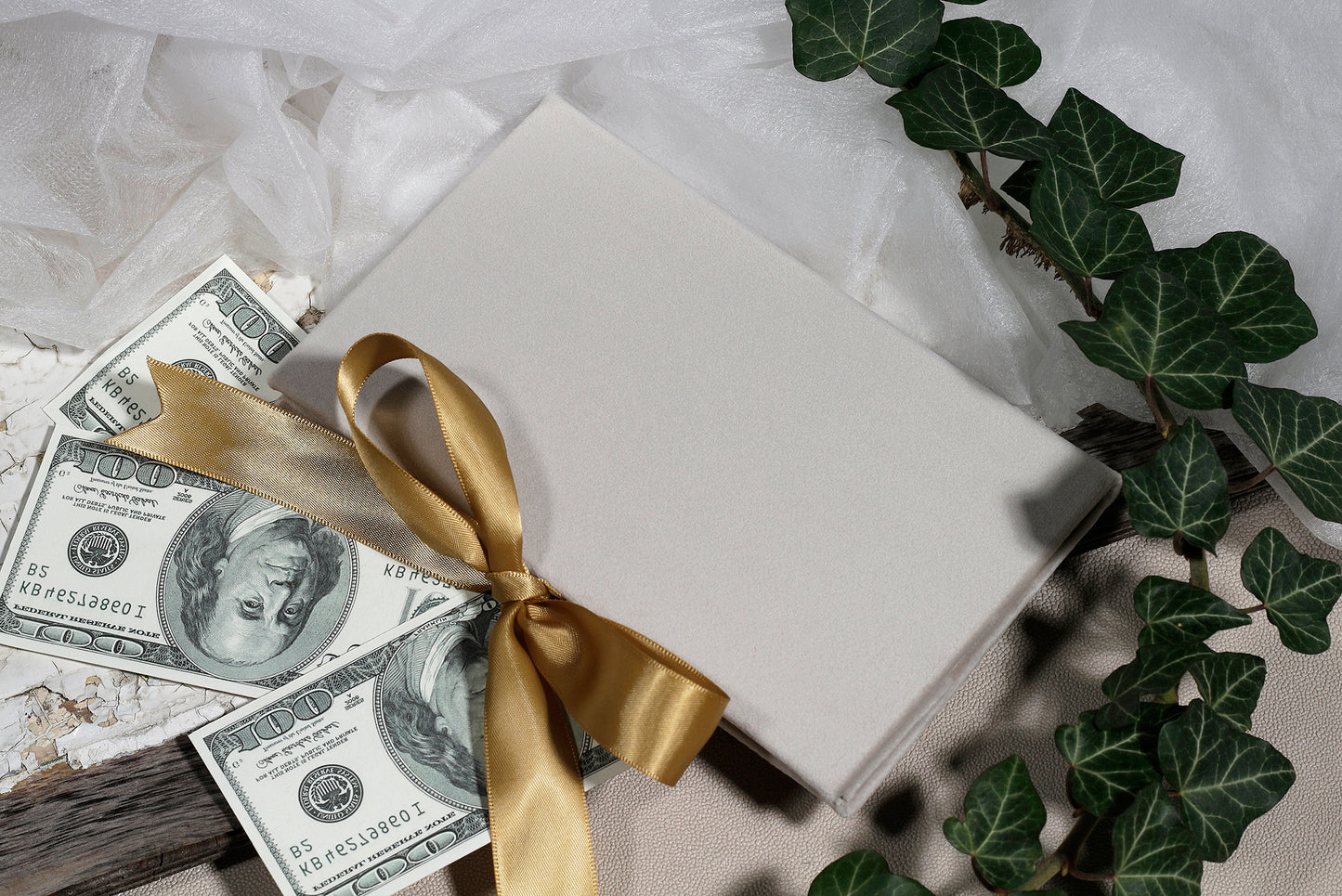 Money Gift Envelope With Satin Ribbon