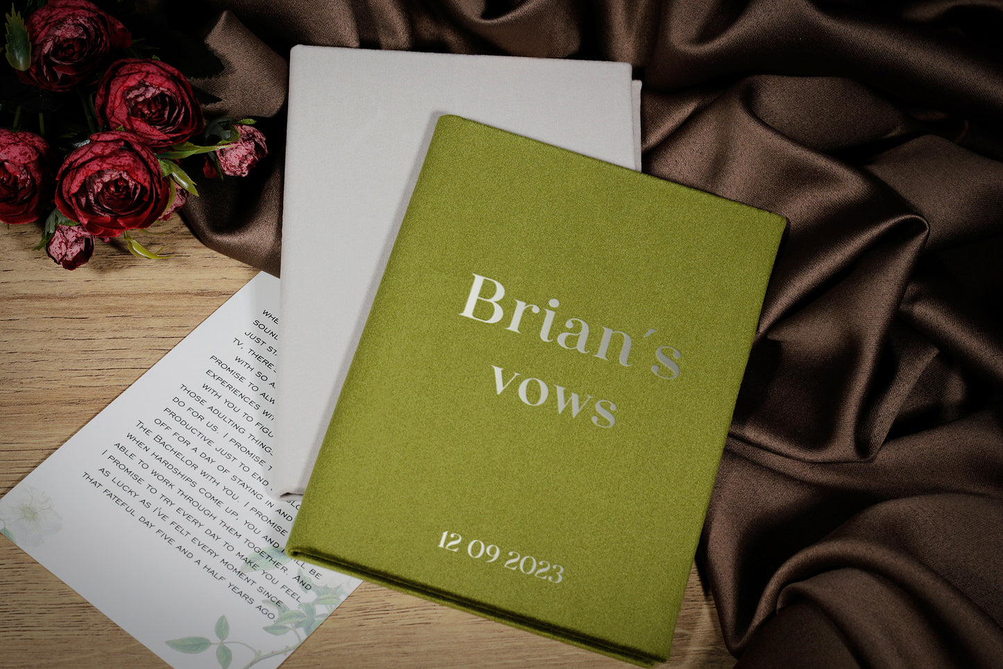 His and Her Books of Wedding Vows, Velvet Vow Cases For Bride And Groom, Custom Made Wedding Vow Booklets, Personalized Bridal Shower Gift