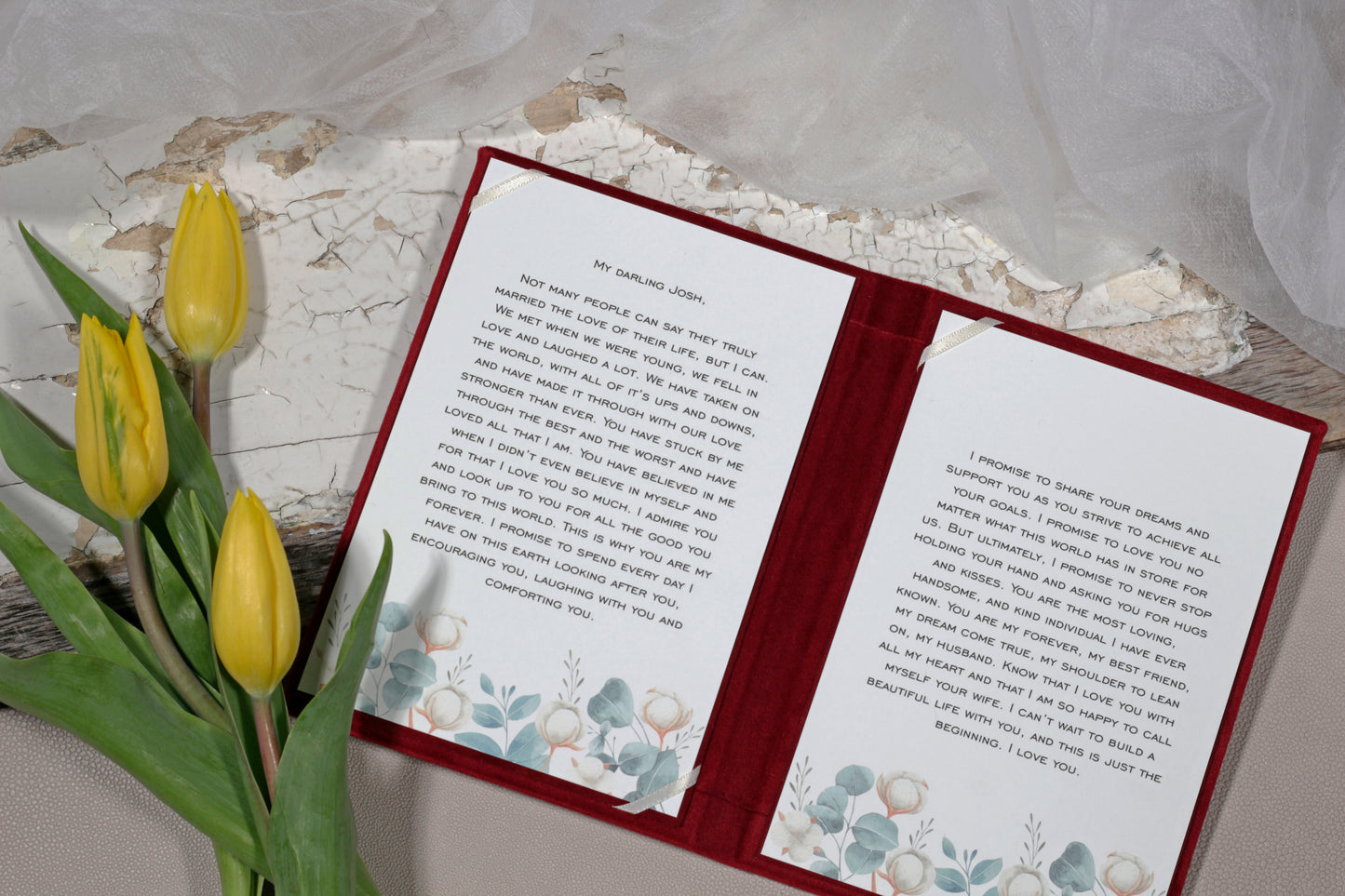 Custom Made Marriage Vow Books, Personalized Vow Booklets, His and Her Vow Cases, Wedding Vow Books For Bride and Groom, Bridal Shower Gift