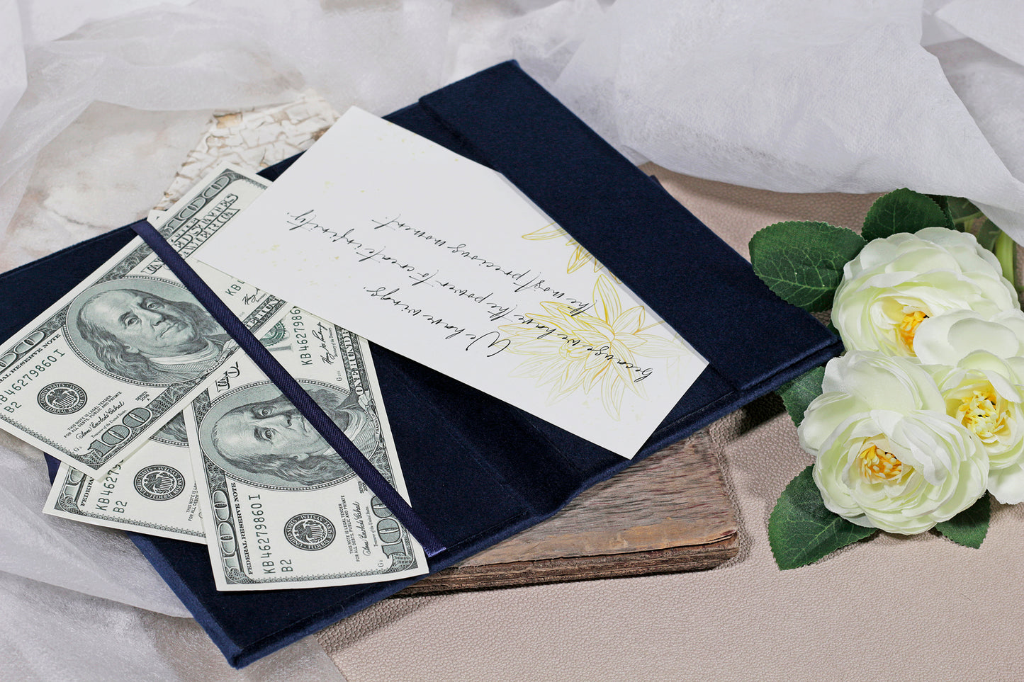 Money Gift Envelope With Satin Ribbon