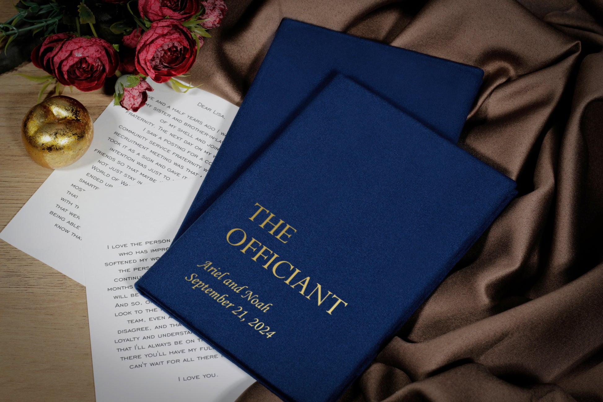 Marriage officiant book in A4 size, wedding ceremony book in various colors, personalized wedding officiant book for ceremony readings