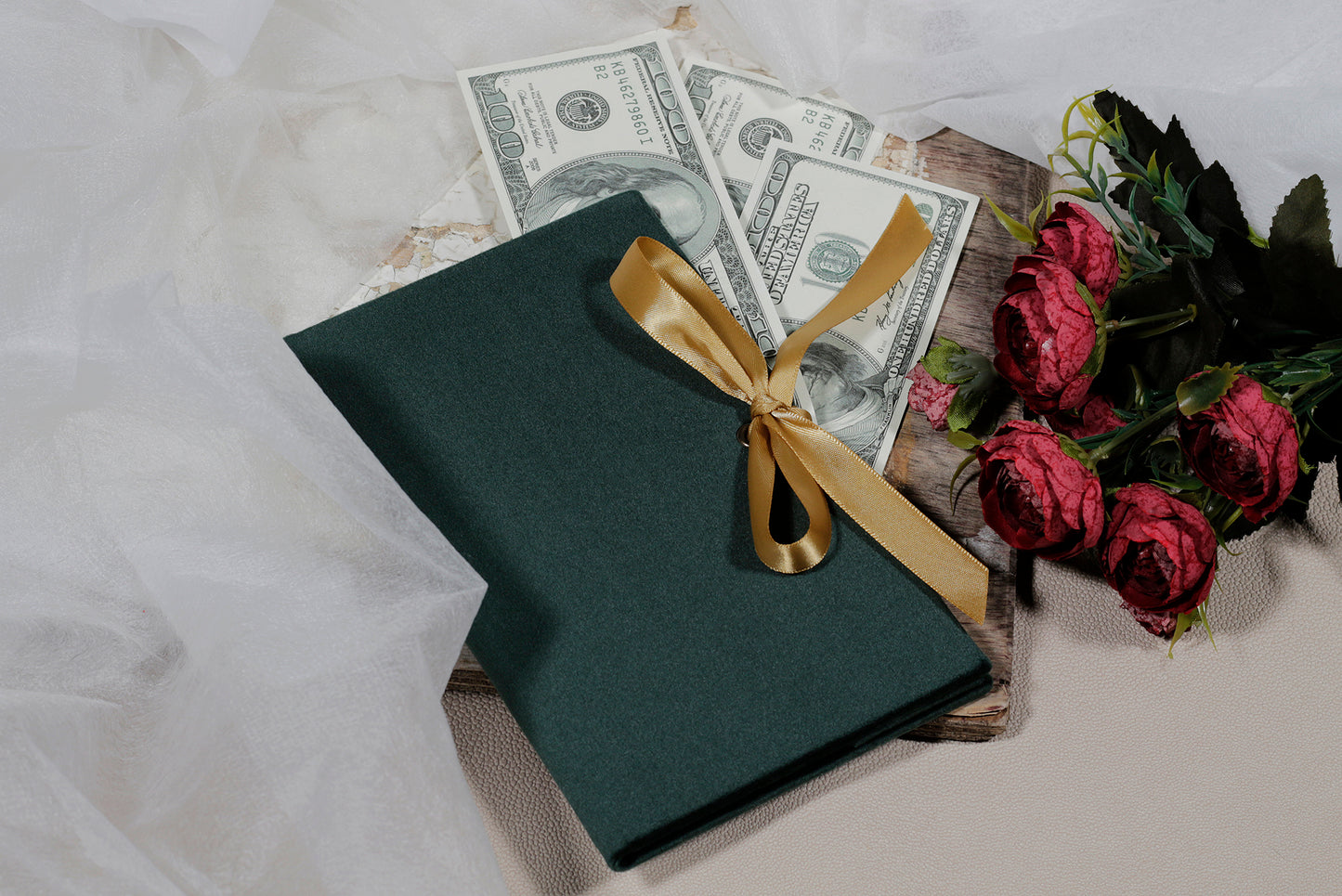 Money Gift Envelope With Satin Ribbon