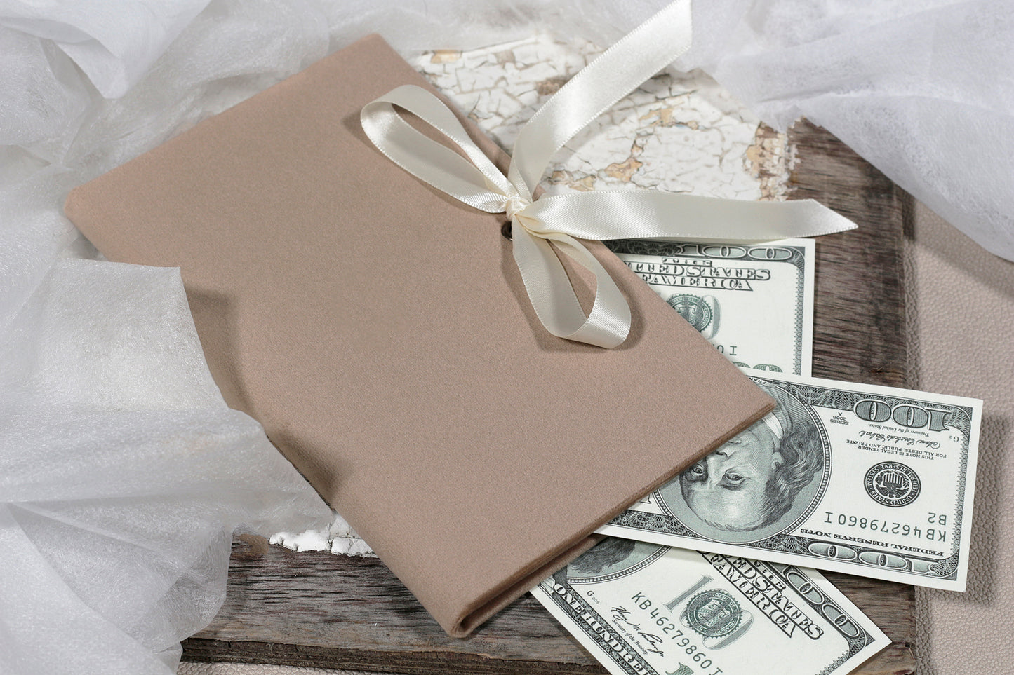 Money Gift Envelope With Satin Ribbon