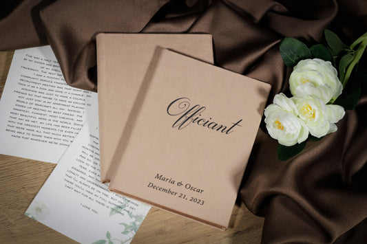 Wedding officiant ceremony book, personalized velvet wedding book, custom officiant book for marriage readings with A4 or A5 sheets