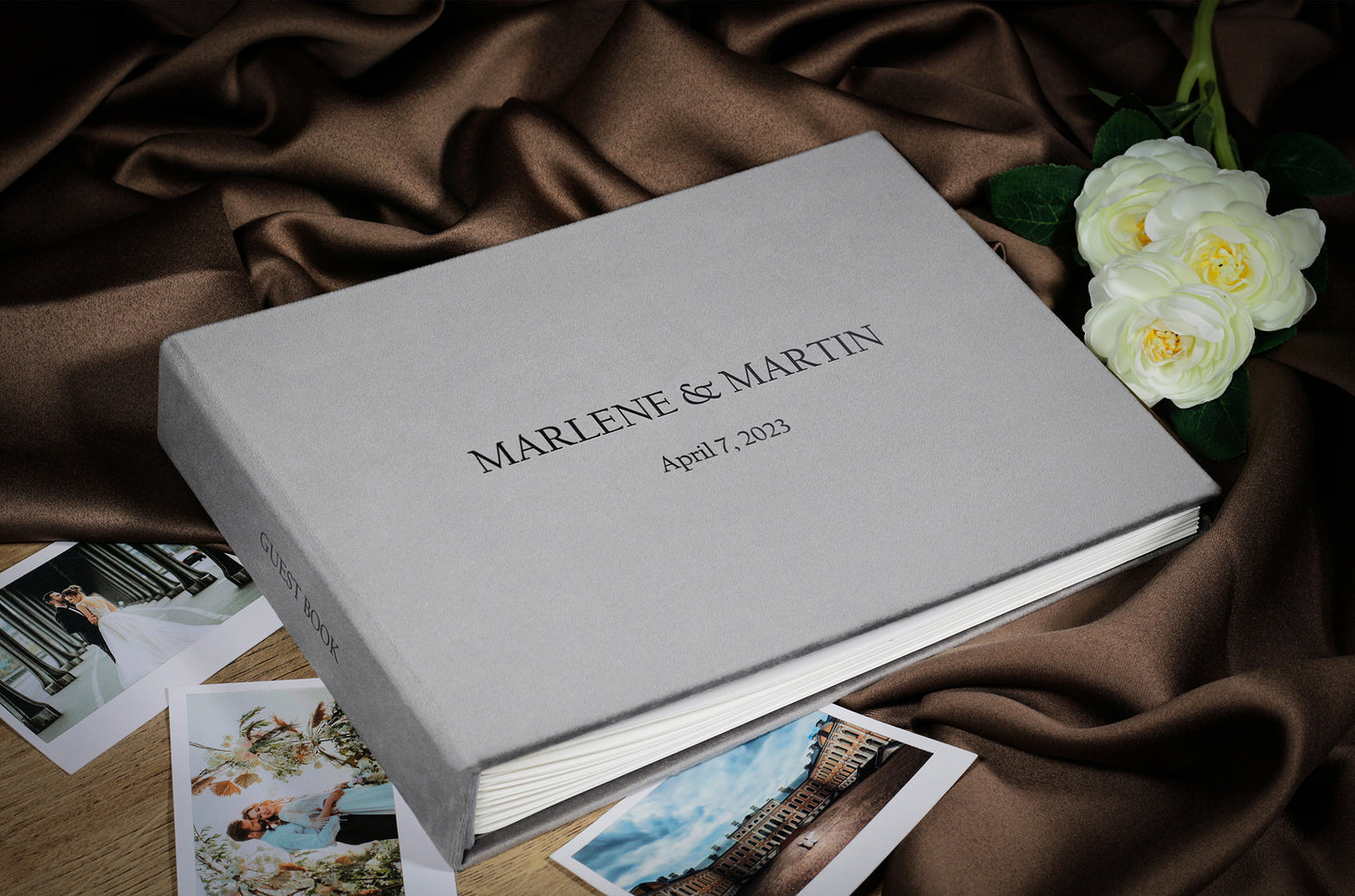 Customized Wedding Guest Book With The Names, Instax Photo Album, Personalized Wedding Scrapbook Album, Elegant Guest Sign In Book