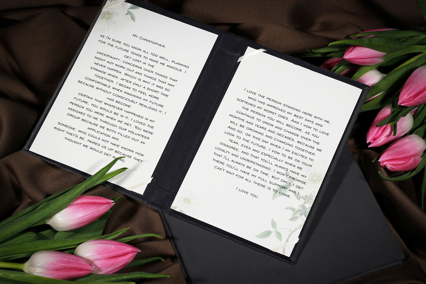 Wedding vow books with names, personalized vow booklets, his and her vow books, custom wedding vow cases, bride and groom vow books