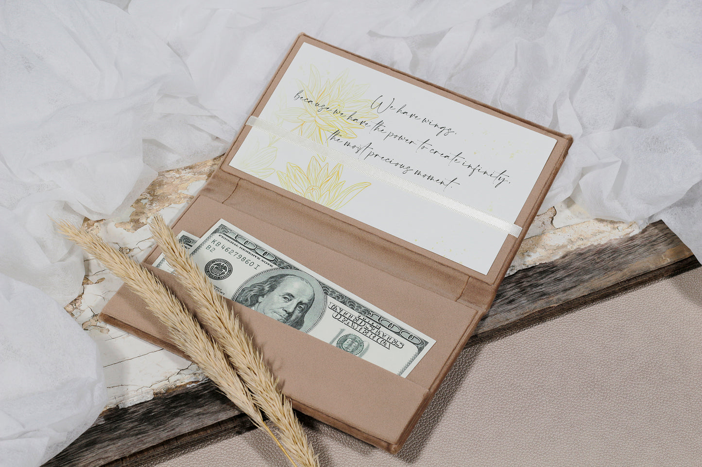 Money Gift Envelope With Satin Ribbon