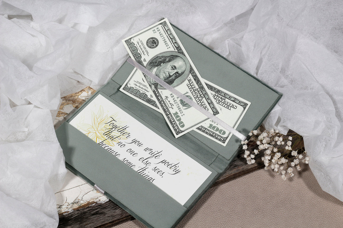 Money Gift Envelope With Satin Ribbon