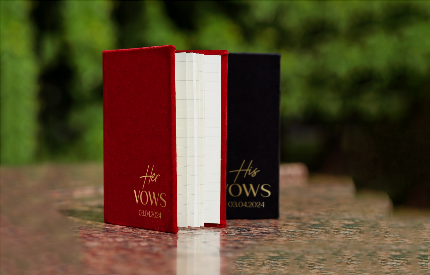 Personalized mixed colour vow books Her&His Vows