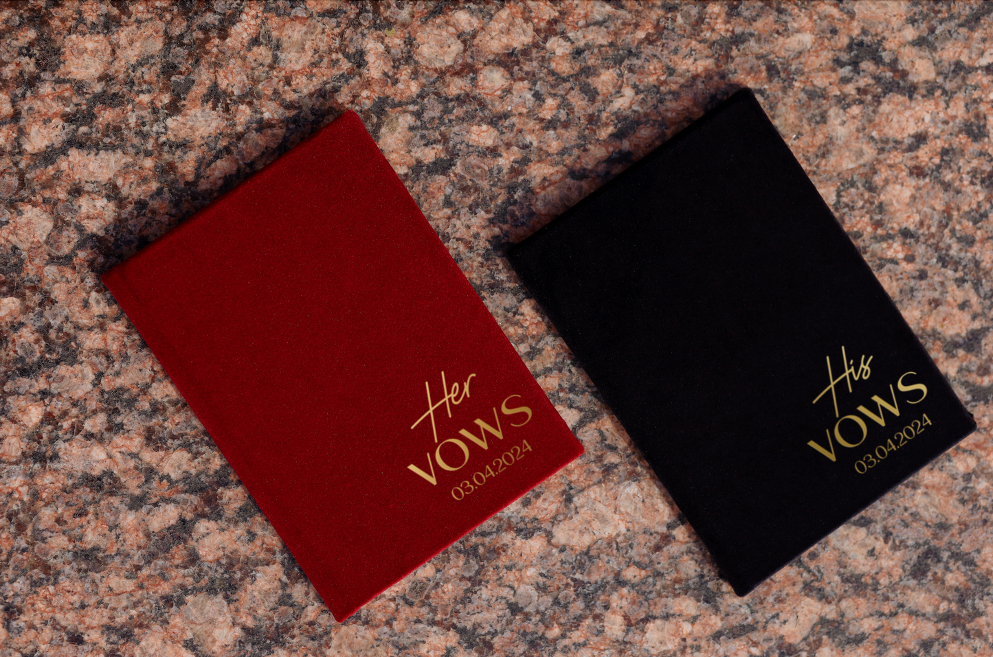 Personalized mixed colour vow books Her&His Vows